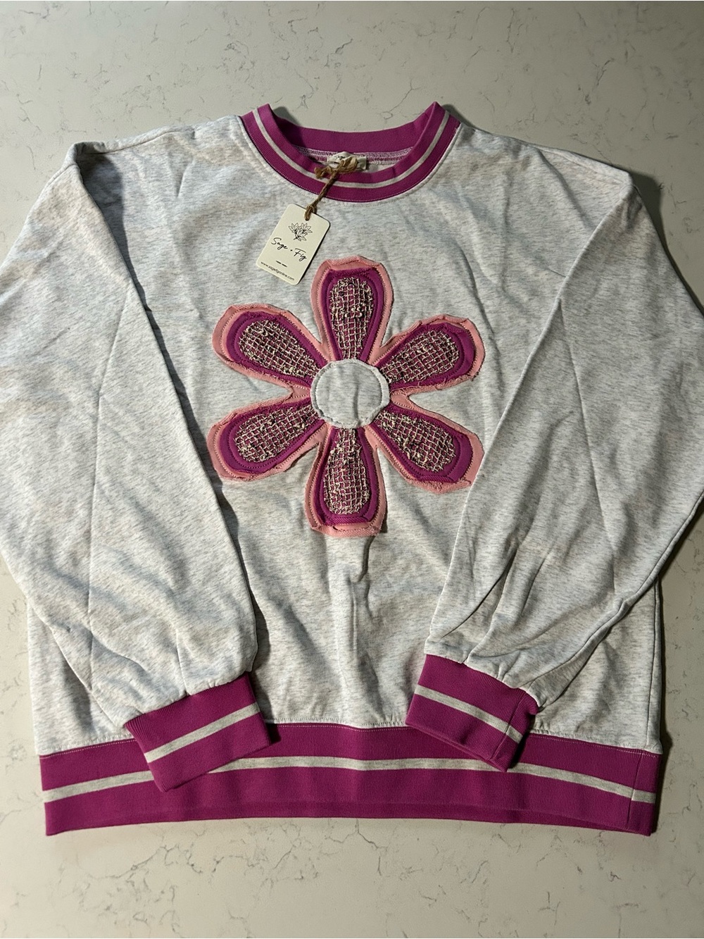 NWT Sage + Fig Daydream Believer Oversized Crew Neck Pullover